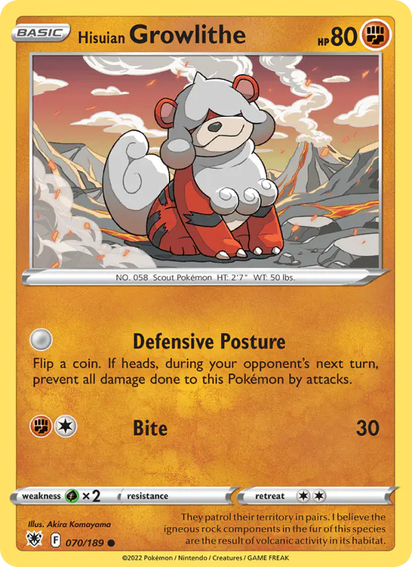 Carta Hisuian Growlithe 070/189 de Astral Radiance