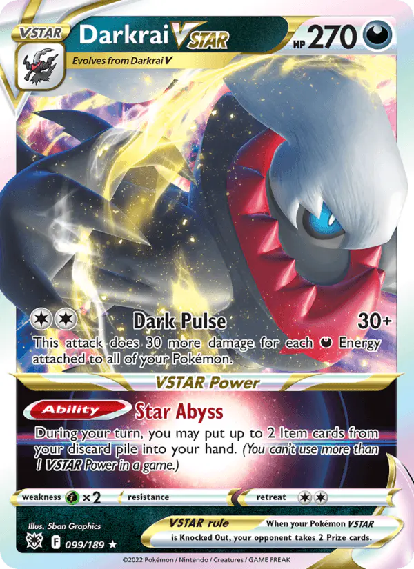 Carta Darkrai VSTAR 099/189 de Astral Radiance