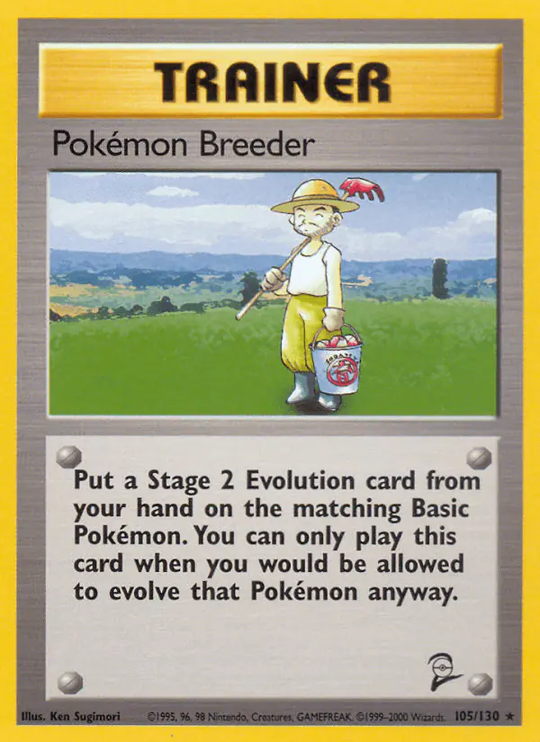 Carta Pokémon Breeder 105/130 de Base Set 2