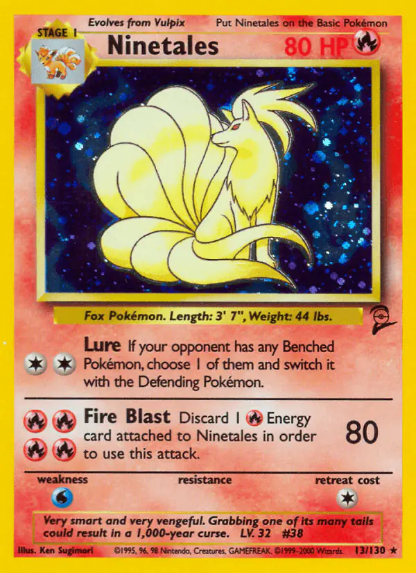 Carta Ninetales 13/130 de Base Set 2
