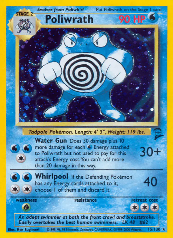 Carta Poliwrath 15/130 de Base Set 2