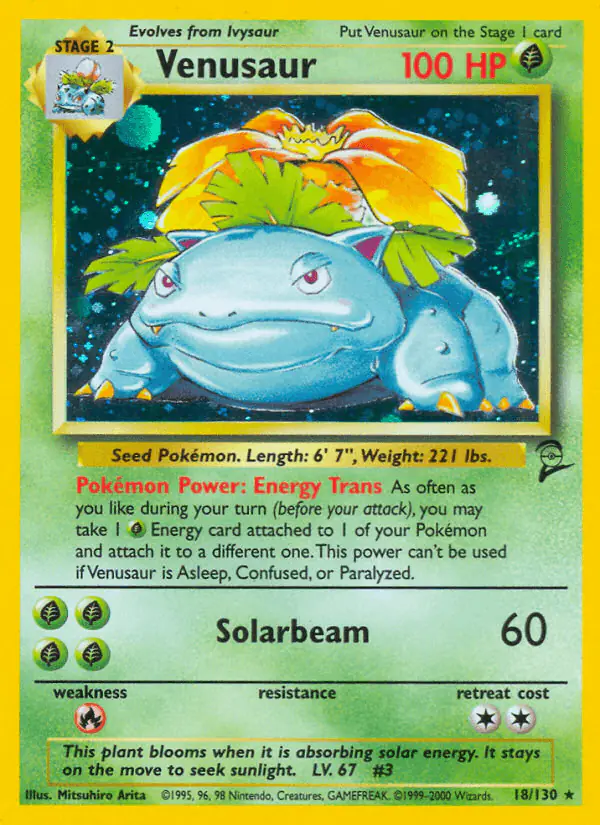 Carta Venusaur 18/130 de Base Set 2
