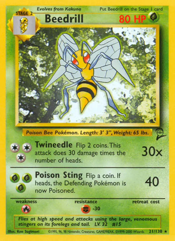 Carta Beedrill 21/130 de Base Set 2