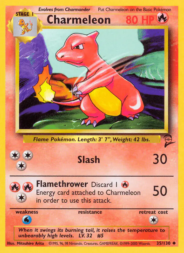 Carta Charmeleon 35/130 de Base Set 2