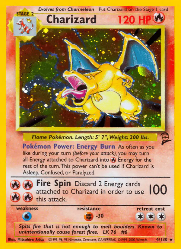 Carta Charizard 4/130 de Base Set 2