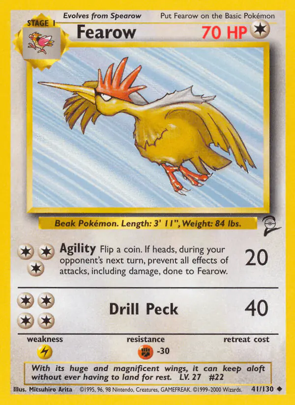 Carta Fearow 41/130 de Base Set 2
