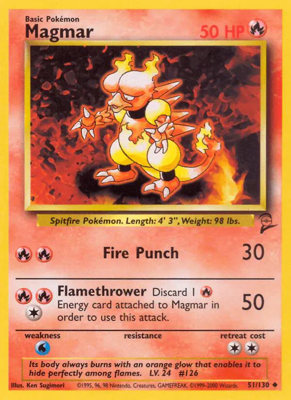 Carta Magmar 51/130 de Base Set 2