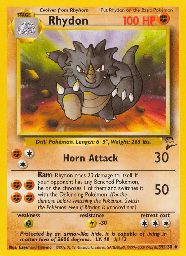 Carta Rhydon 59/130 de Base Set 2