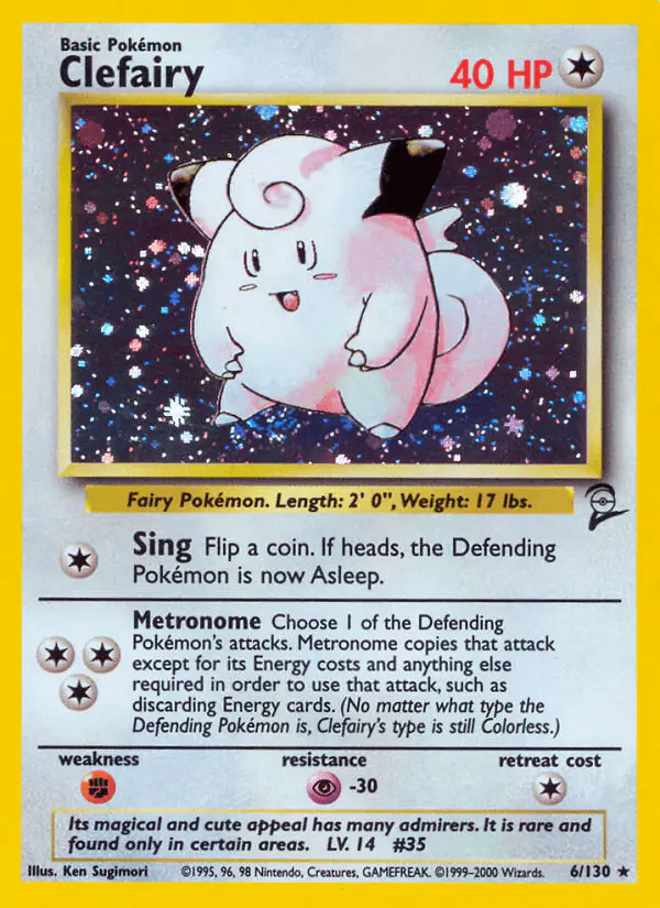 Carta Clefairy 6/130 de Base Set 2