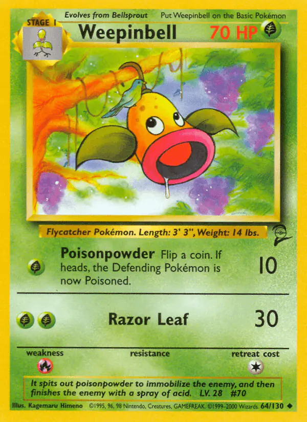 Carta Weepinbell 64/130 de Base Set 2