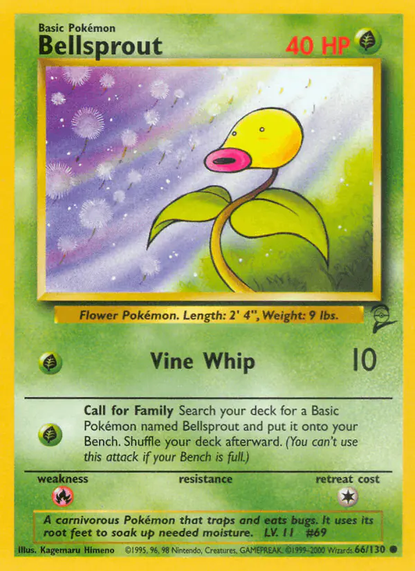 Carta Bellsprout 66/130 de Base Set 2