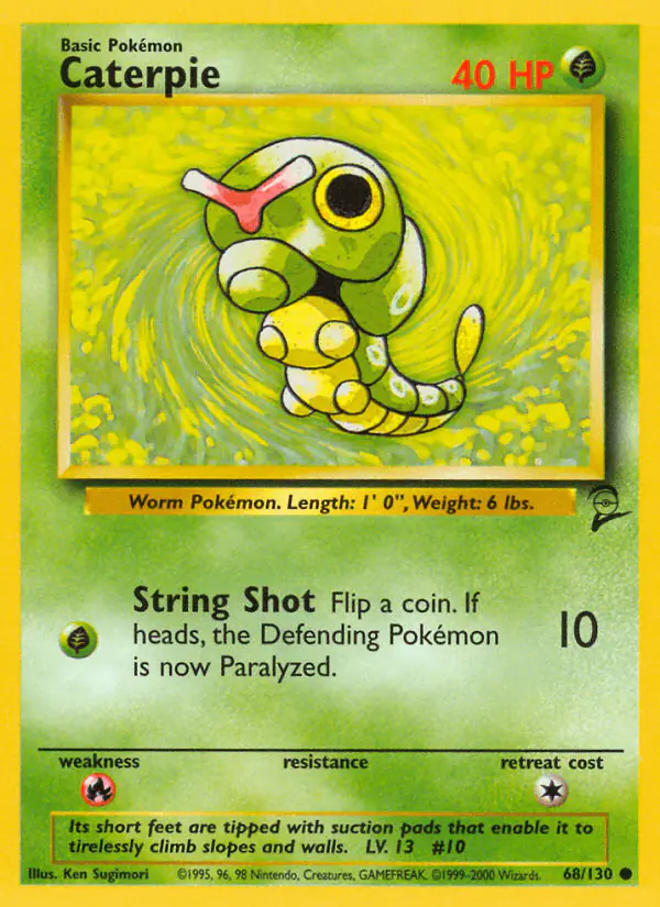Carta Caterpie 68/130 de Base Set 2