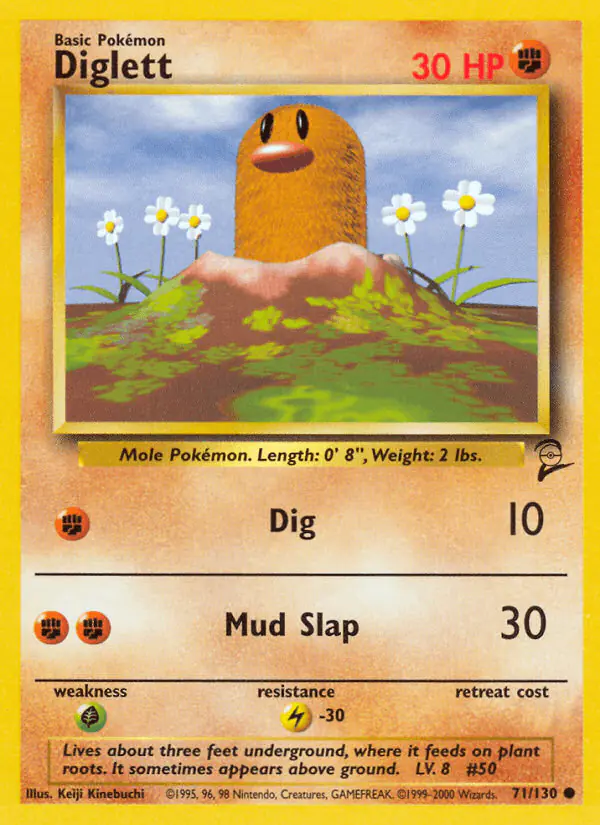 Carta Diglett 71/130 de Base Set 2