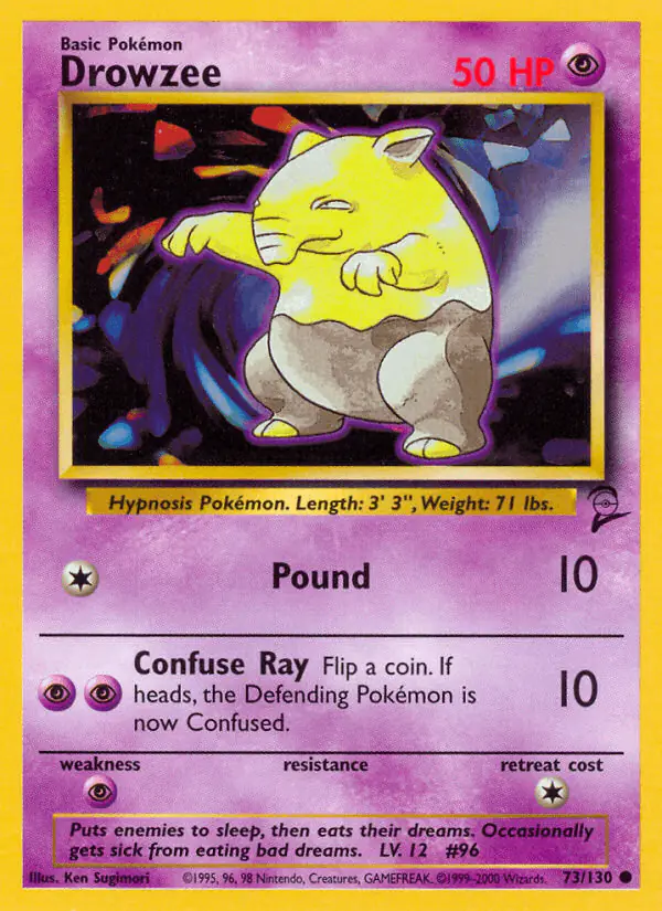 Carta Drowzee 73/130 de Base Set 2