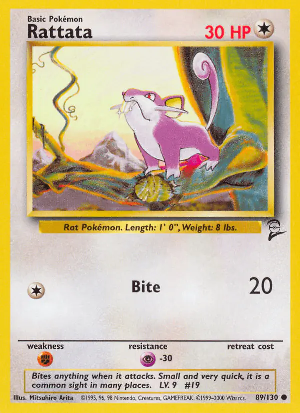 Carta Rattata 89/130 de Base Set 2