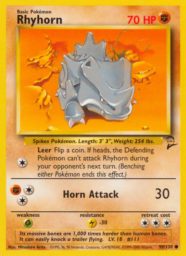 Carta Rhyhorn 90/130 de Base Set 2