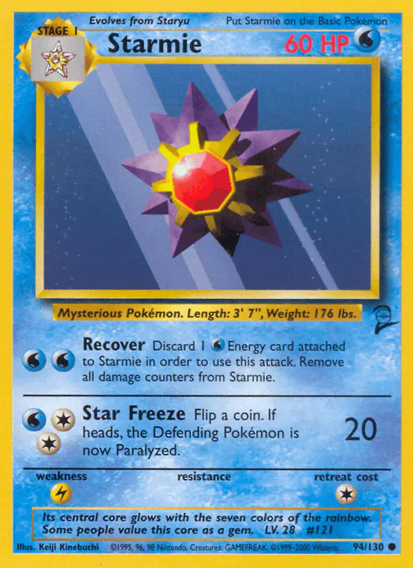 Carta Starmie 94/130 de Base Set 2