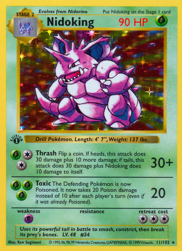 Carta Nidoking 11/102 de Base Set