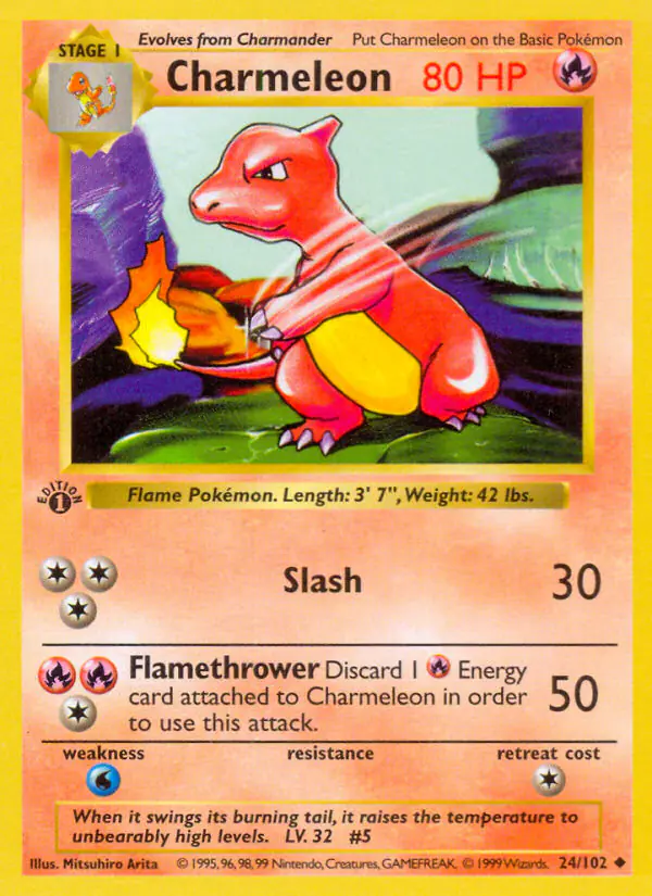 Carta Charmeleon 24/102 de Base Set