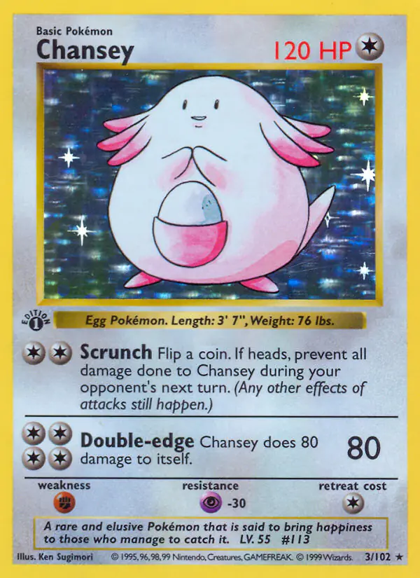 Carta Chansey 3/102 de Base Set