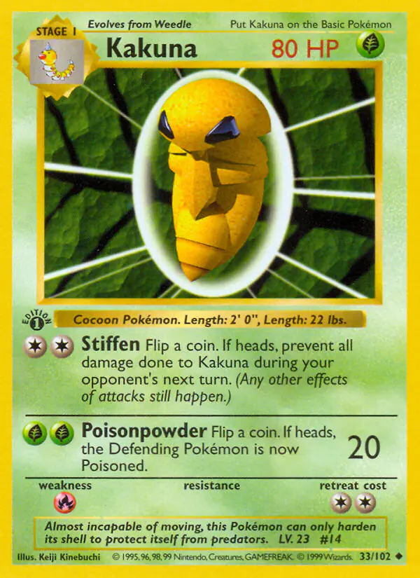 Carta Kakuna 33/102 de Base Set