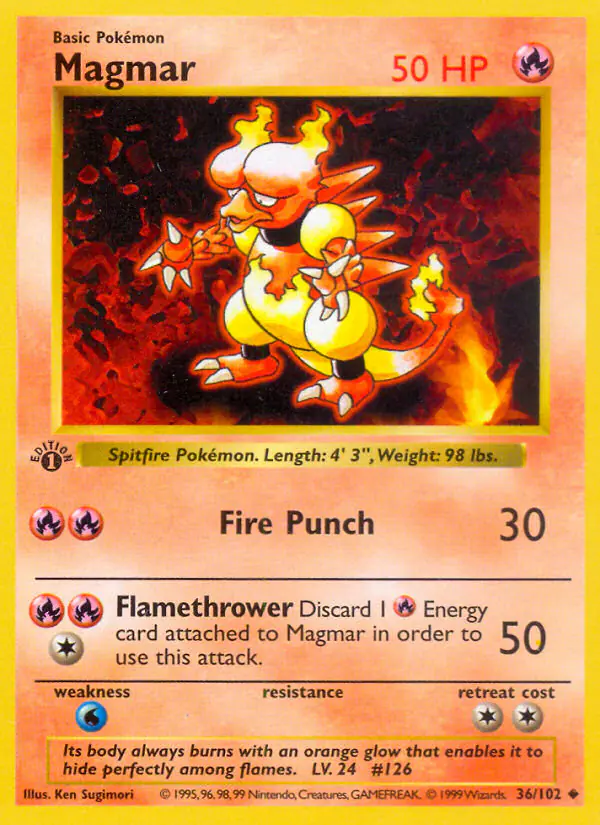 Carta Magmar 36/102 de Base Set