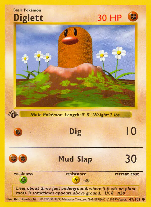 Carta Diglett 47/102 de Base Set