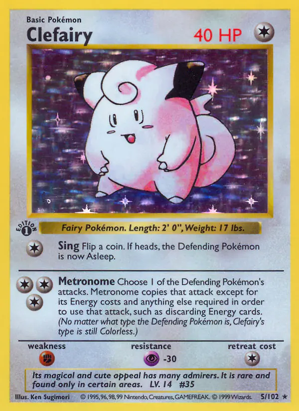 Carta Clefairy 5/102 de Base Set
