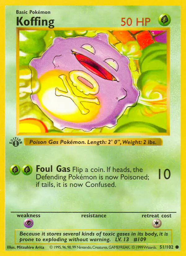 Carta Koffing 51/102 de Base Set
