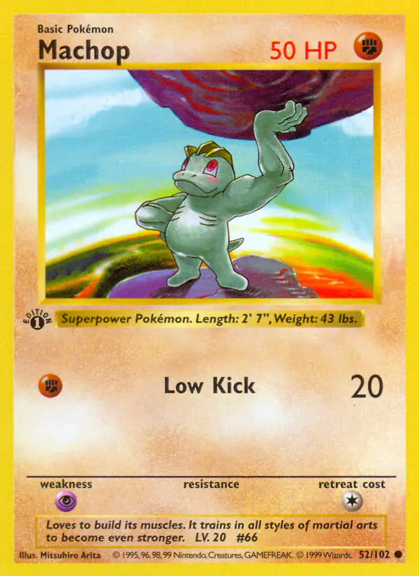 Carta Machop 52/102 de Base Set