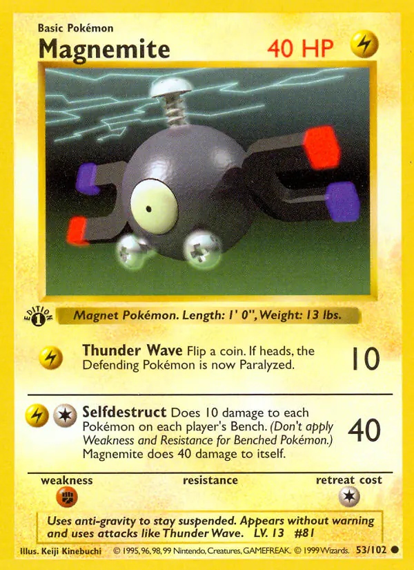 Carta Magnemite 53/102 de Base Set