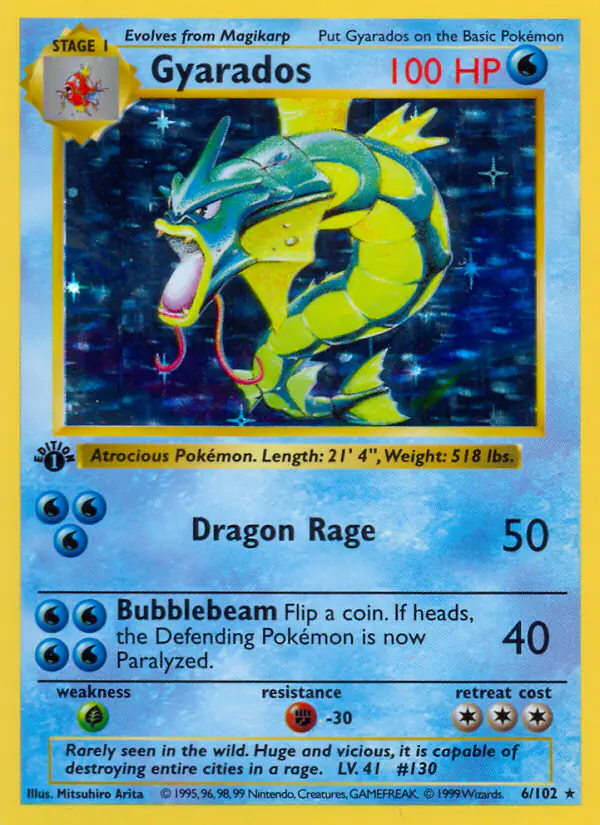 Carta Gyarados 6/102 de Base Set