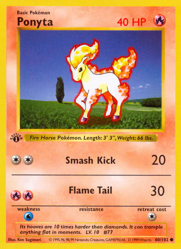 Carta Ponyta 60/102 de Base Set