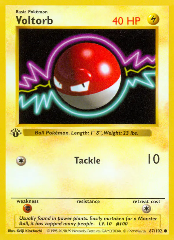 Carta Voltorb 67/102 de Base Set