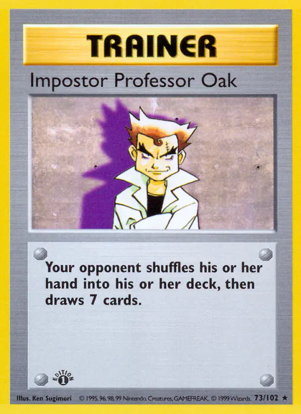 Carta Impostor Professor Oak 73/102 de Base Set