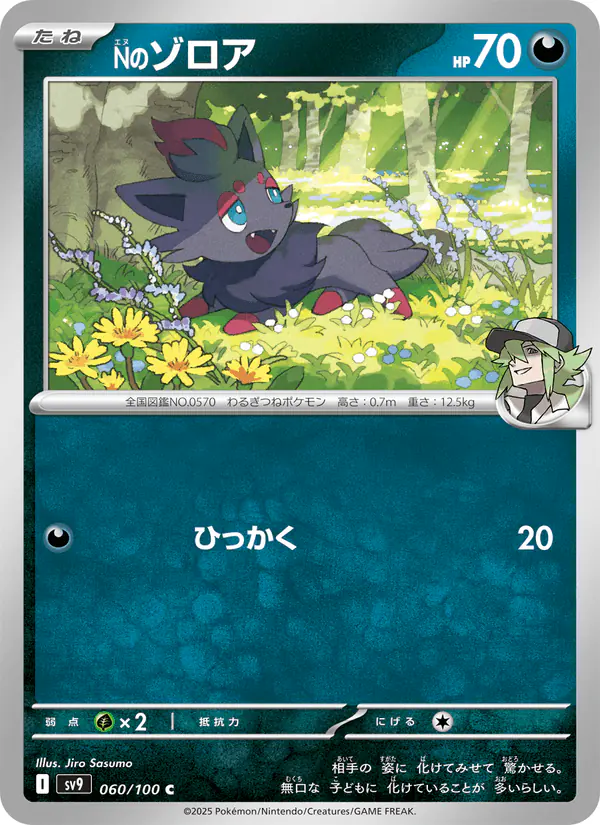 Carta Nのゾロア 060/100 de バトルパートナーズ