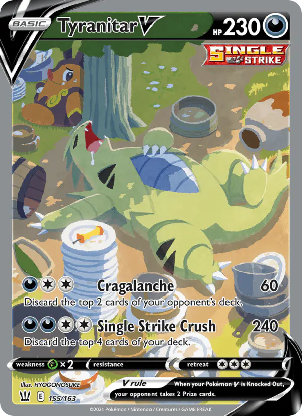 Carta Tyranitar V 155/163 de Battle Styles