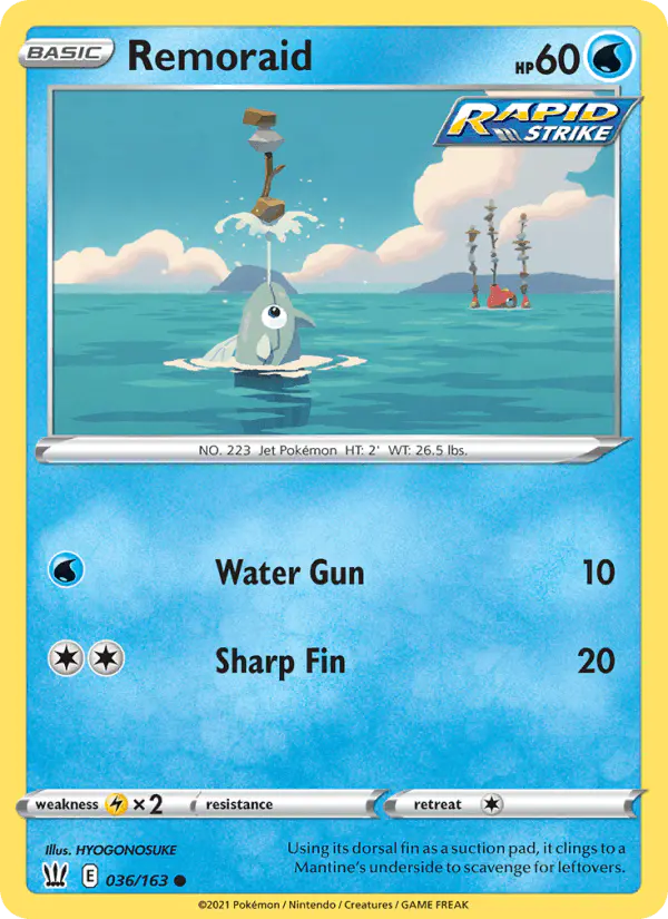 Carta Remoraid 036/163 de Battle Styles