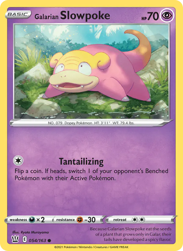 Carta Galarian Slowpoke 054/163 de Battle Styles
