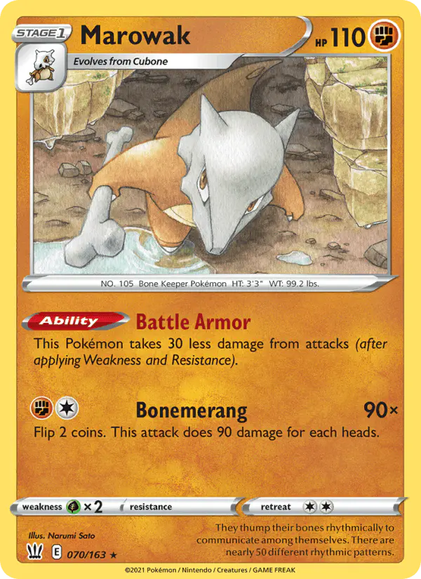 Carta Marowak 070/163 de Battle Styles