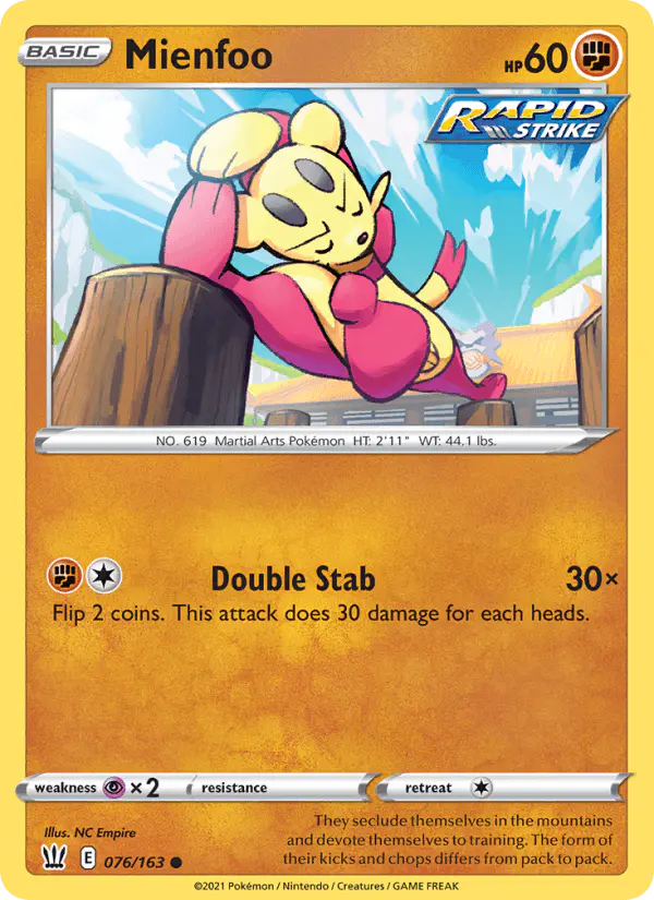 Carta Mienfoo 076/163 de Battle Styles