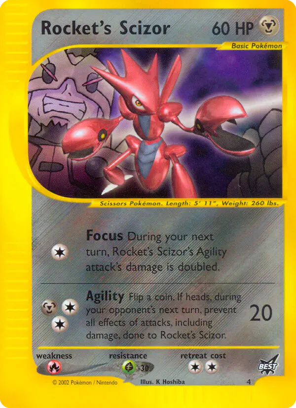 Carta Rocket’s Scizor 4/9 de Best of game