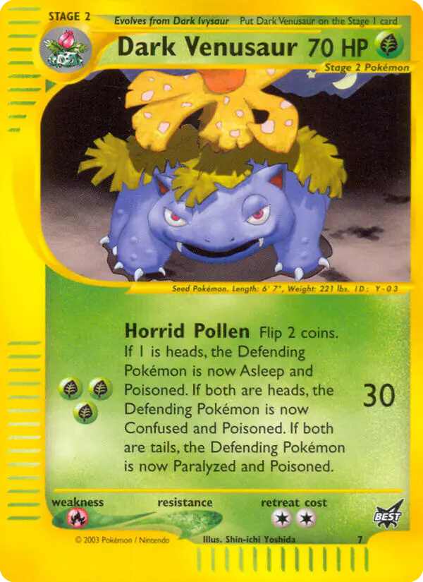 Carta Dark Venusaur 7/9 de Best of game