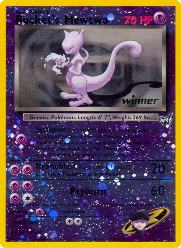 Carta Rocket’s Mewtwo 8/9 de Best of game