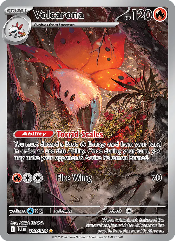 Carta Volcarona 100/086 de Black Bolt