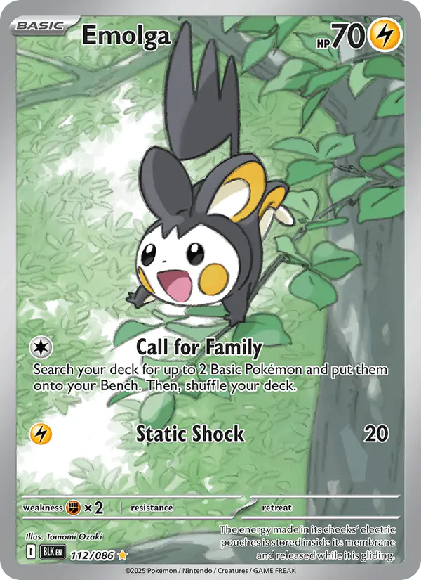 Carta Emolga 112/086 de Black Bolt
