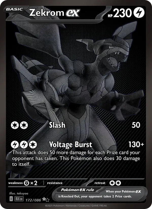 Carta Zekrom ex 172/086 de Black Bolt