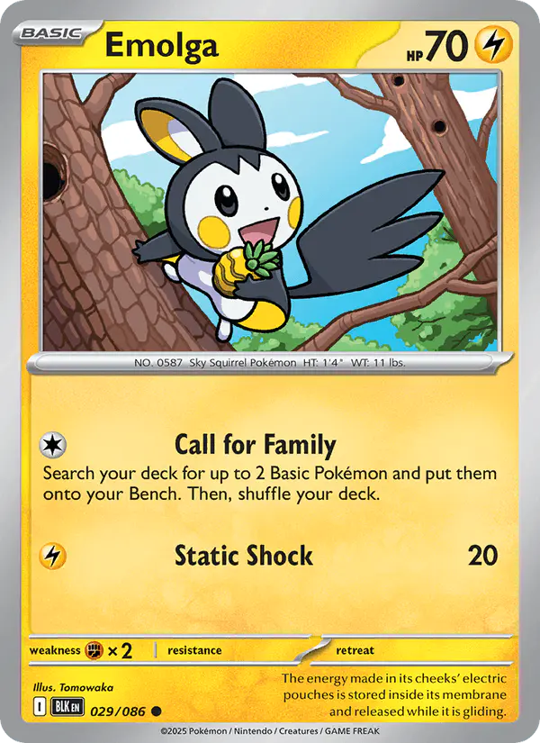 Carta Emolga 029/086 de Black Bolt
