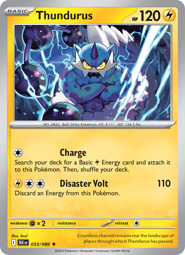 Carta Thundurus 033/086 de Black Bolt