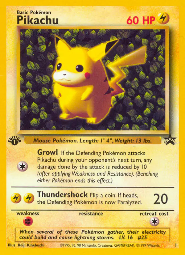 Carta Pikachu #1 de Wizards Black Star Promos
